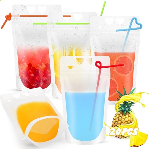Reusable clear drink pouches - reusable,