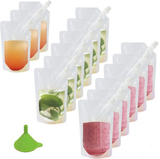 15Pcs Clear Drink Pouches for