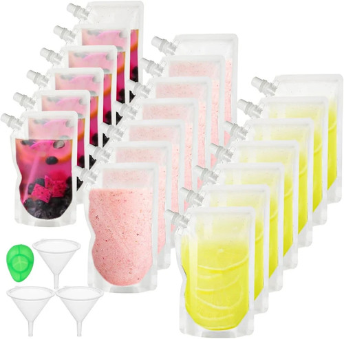 20x clear drink pouches 250ml - 20x,